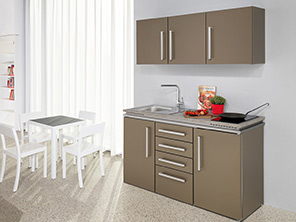 Miniküche LUCA mit Kühlschrank und Schubladen-Unterbau