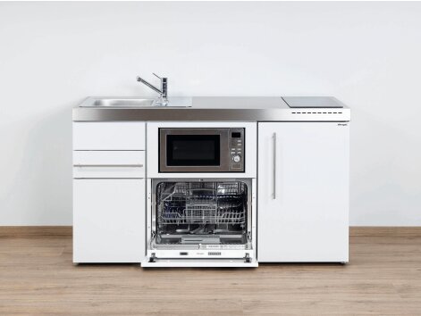 Stengel Miniküche Premiumline MPGSM 150 Kleinküche mit Kühlschrank, Geschirrspüler und Mikrowelle