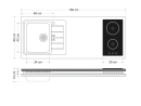 Stengel Minik&uuml;che Designline MDM 150 mit K&uuml;hlschrank und Mikrowelle