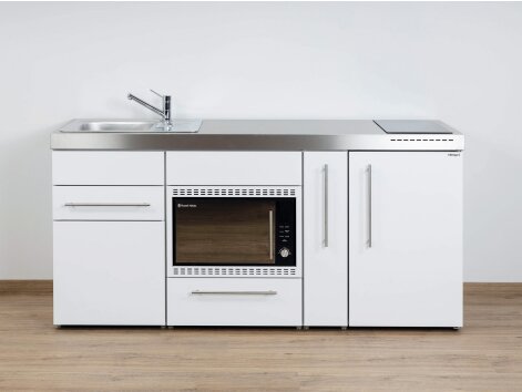 Stengel Miniküche Premiumline MPMOS 180 A mit Kühlschrank, Mikrowellenofen und Apothekerauszug