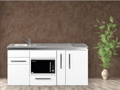 Stengel Miniküche Designline MDMOS 180 A mit Kühlschrank, Mikrowellenofen und Apothekerauszug