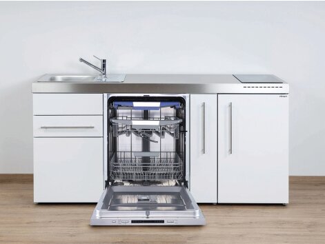 Stengel Miniküche Premiumline MPGG 180 A mit Kühlschrank, Geschirrspüler groß und Apothekerauszug